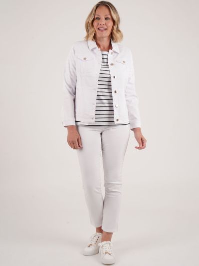 PennyPlain Pull On Jeans - White Short