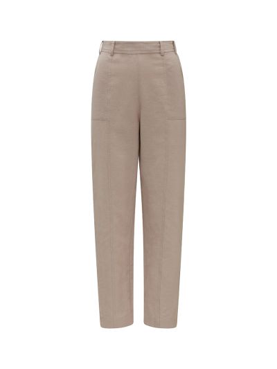 PennyPlain Linen Straight Leg Trousers - Cloud