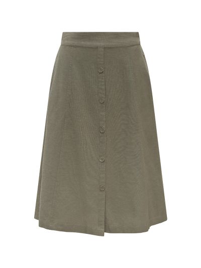 PennyPlain Button Through Skirt - Sage