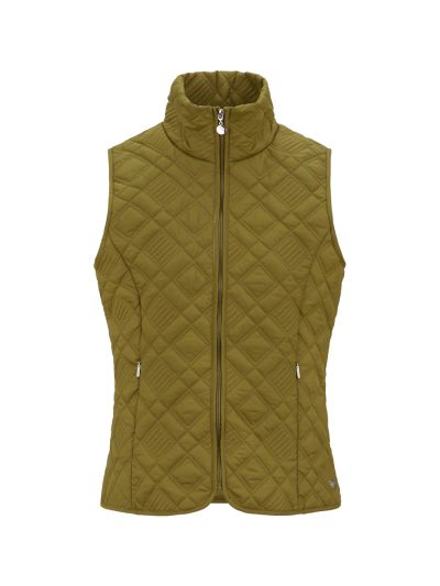 PennyPlain Diamond Quilt Gilet - Moss