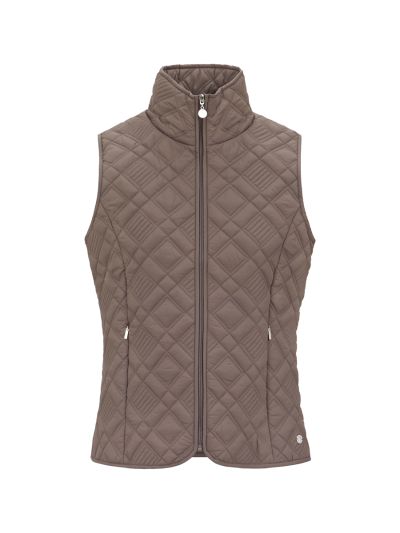 PennyPlain Diamond Quilt Gilet - Latte