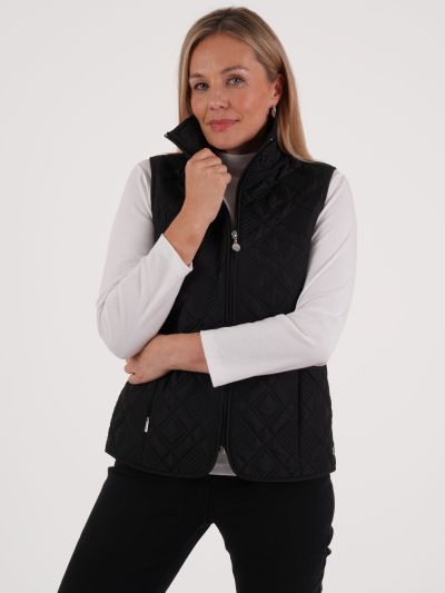PennyPlain Diamond Quilt Gillet - Black
