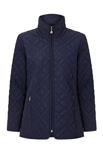 PennyPlain Diamond Quilt Jacket - French Navy