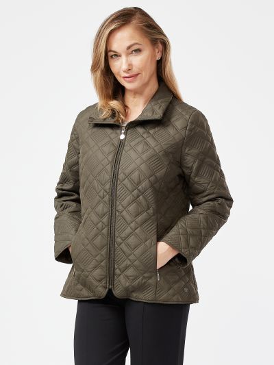 PennyPlain Diamond Quilt Gilet - Pine