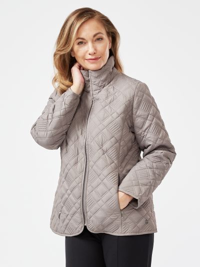 PennyPlain Diamond Quilt Jacket - Mink