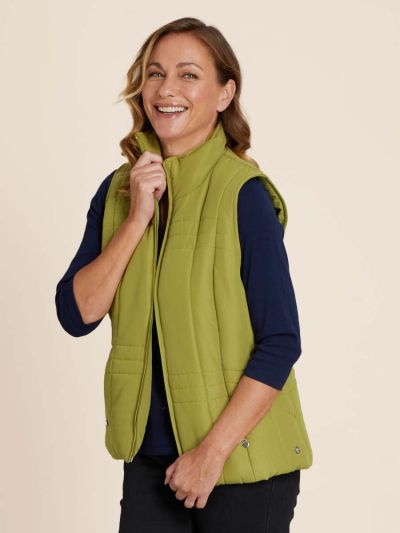 PennyPlain Quilt Gilet - Olive