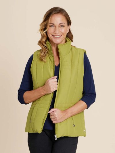 PennyPlain Quilt Gilet - Olive