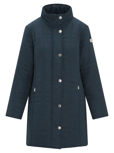 PennyPlain Long Quilt Coat - Midnight Blue