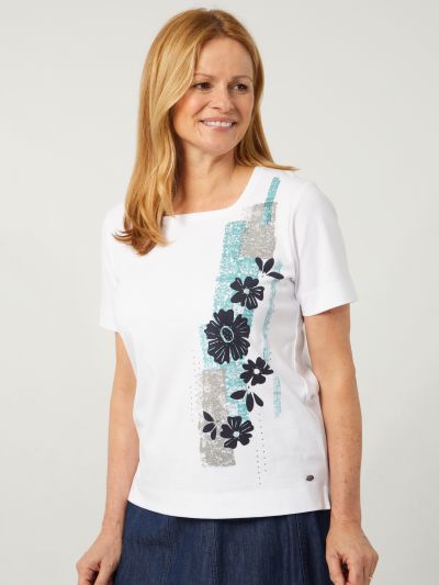 TIGI Floral Embellished Placement Top
