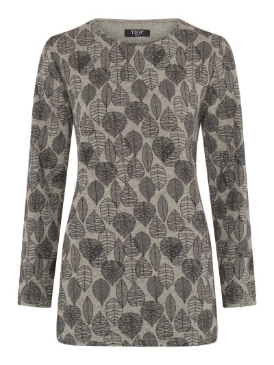 TIGI Basil Leaf Print Tunic Top
