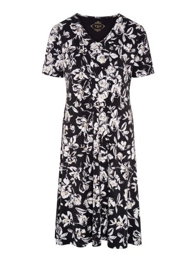 TIGI Floral All-over-print V Neck Dress