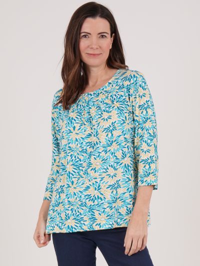 TIGI Splash Mosiac Ruched Neck Top
