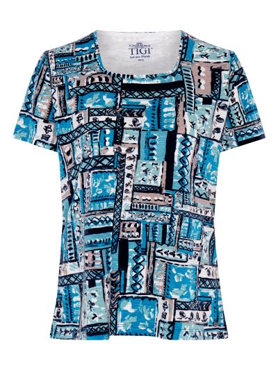 TIGI Patch-work Soft-square Neckline Top