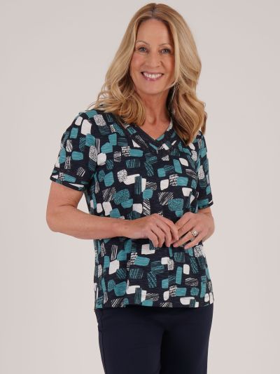 TIGI Mod Eco Print V Neck Top