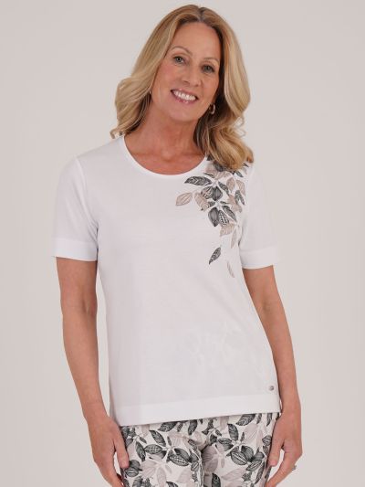 TIGI Leaf Print Placement Top