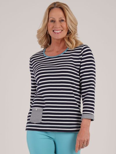 TIGI Stripe Top With Pocket