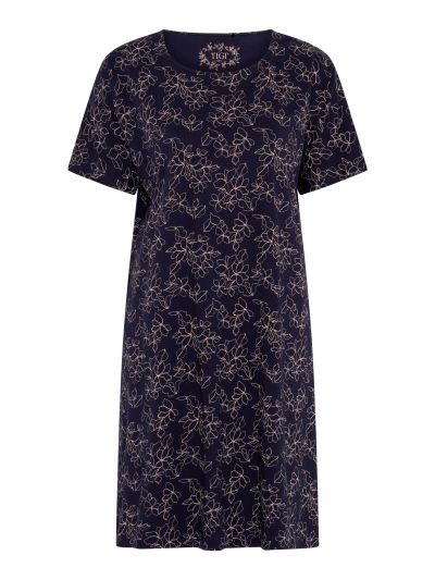 TIGI Navy Cloud Sketch Floral Night Dress