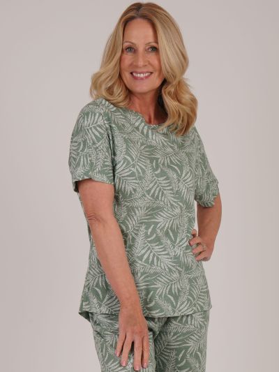 TIGI Fern Ivory Leaf Pyjama Top