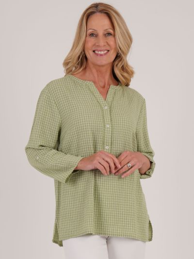 TIGI Grid Check Notch Neckline