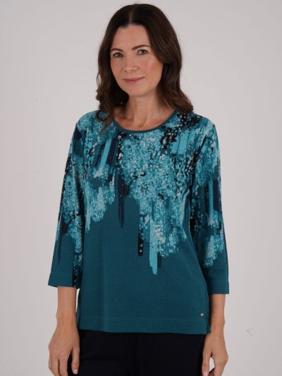 TIGI Splash Border Print Top