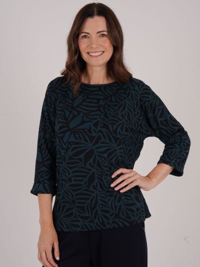 TIGI Panelled  3/4 Sleeve Top