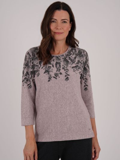 TIGI Floral Cascade Print Top