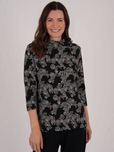 TIGI Mono Floral Jacquard Top