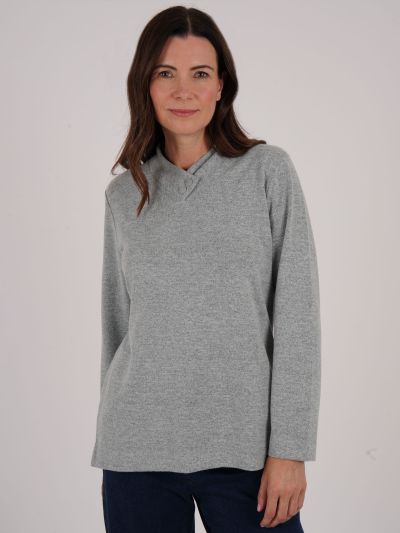TIGI Button Wrap Collar Top