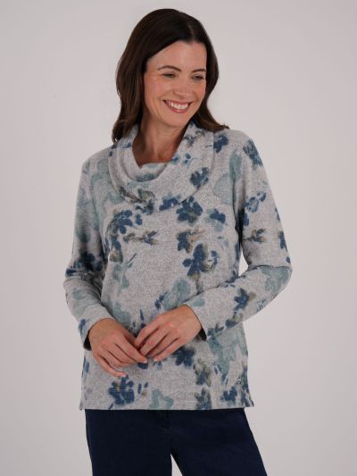 TIGI Fade Floral Cowl Neck Top