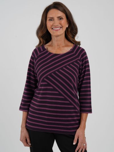 TIGI Cut And Sew Stripe Top