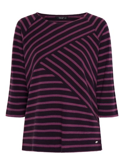 TIGI Cut And Sew Stripe Top