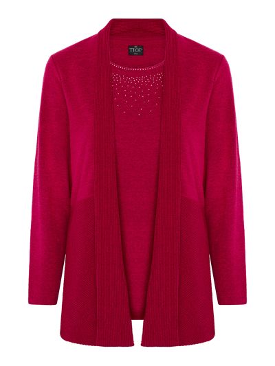 TIGI Ribbed Mock Cardi Top