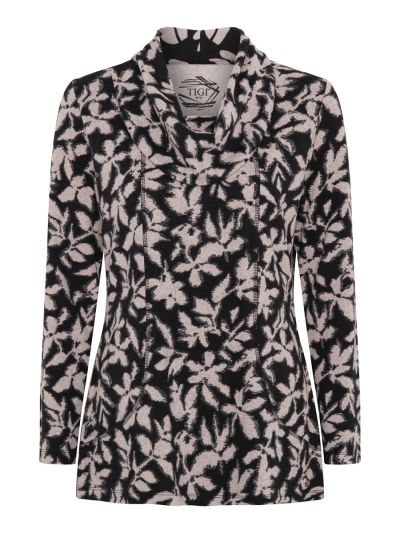 TIGI  Printed Cowl Neck Tunic