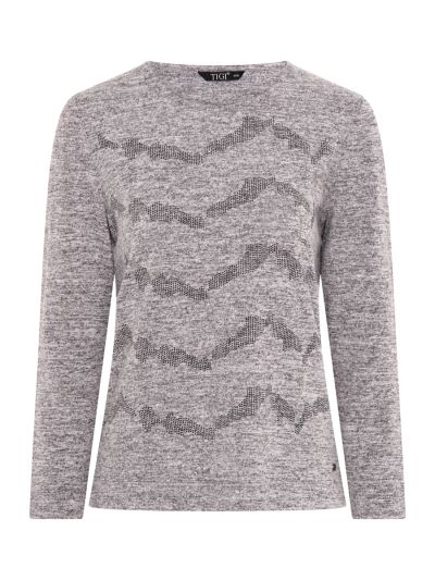 TIGI  Embellished Solid Long Sleeve Top