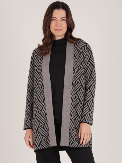 TIGI  Longline Geometric Cardigan