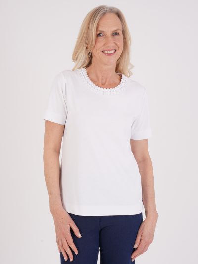 TIGI Lattice Neckline Detail Top
