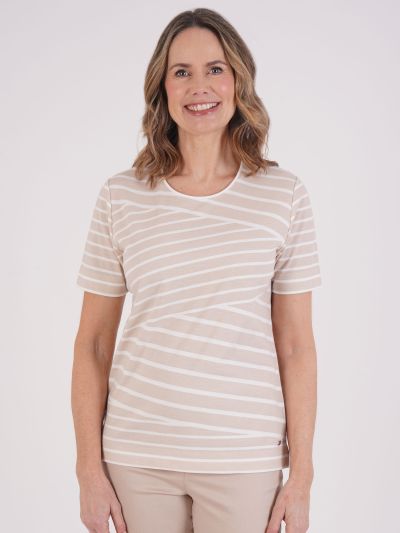TIGI Cross Cut Detail Stripe Top