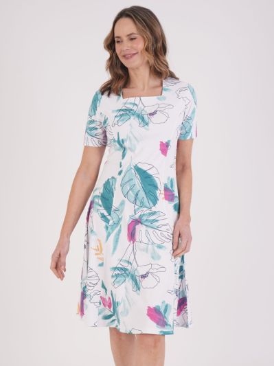 TIGI Palm Print Dress