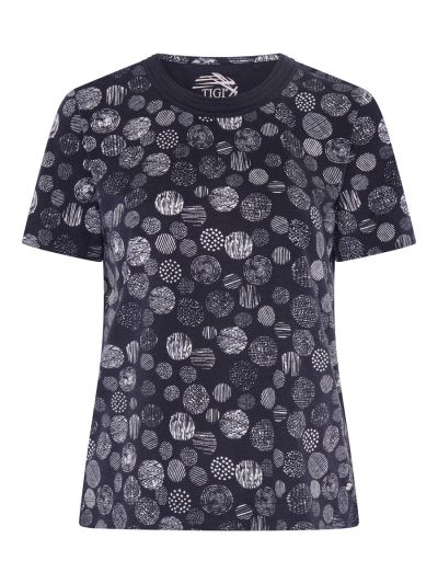 TIGI Pintuck Detail Neckline Printed Top