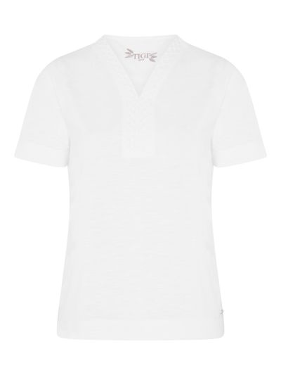 TIGI Embroidered Neckline Top