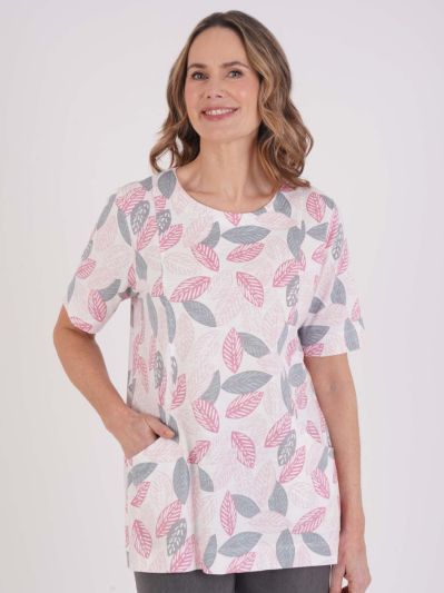 TIGI Curve Stitch Mod Eco Leaf Print Tunic