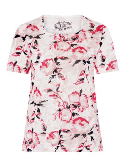 TIGI Rose Bloom Printed Top