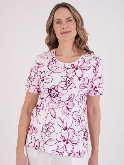 TIGI Sketch Orchid Print Top