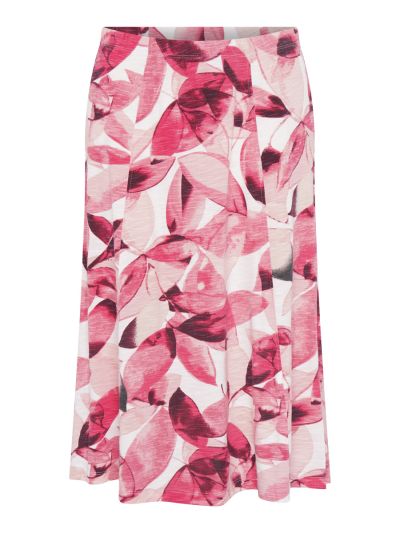 TIGI Summer Scattered Leaf Print Skirt- Short