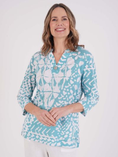 TIGI Mono Aztec Print Top