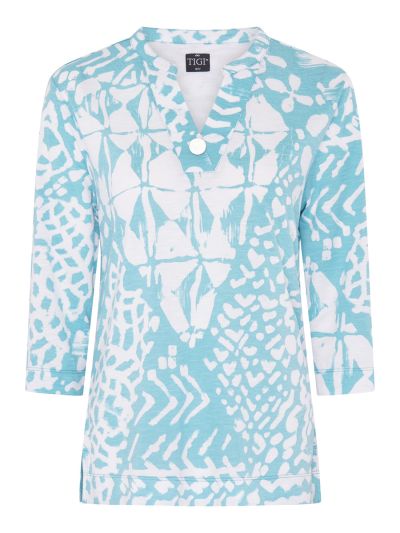 TIGI Mono Aztec Print Top