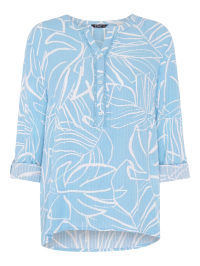 TIGI Linear Palm Textured Viscose Top