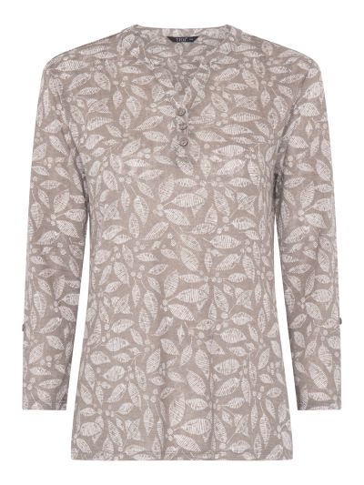 TIGI Etched Leaf Notch Neck Top
