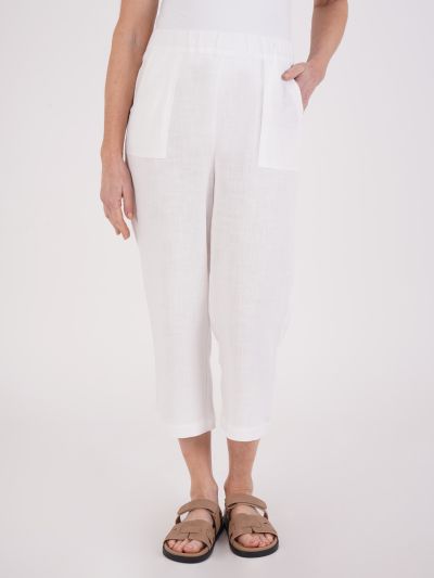 TIGI Cropped Relaxed Patch Pocket Trouser - White
