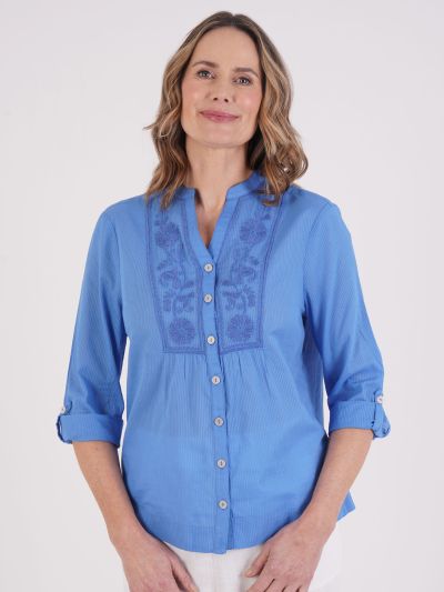 TIGI Embroidered Stitch Detail Blouse